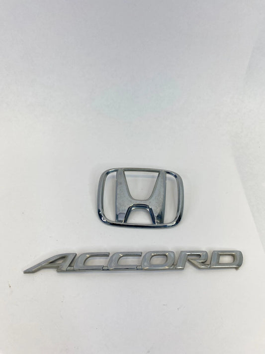 2003-2005 HONDA ACCORD COUPE REAR LOGO MARK EMBLEM BADGE SET 75701-SHJ-A000 OEM