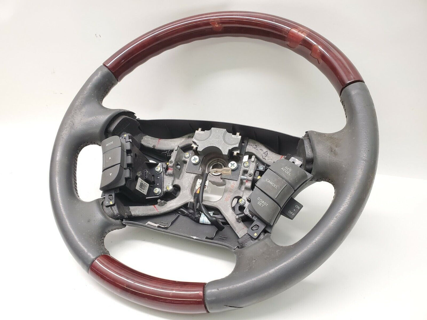 2007 2008 Hyundai Azera Steering Wheel w/ Cruise & Radio Control Grey Wood OEM