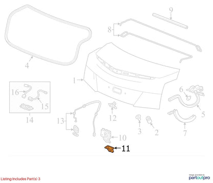 2013-2022 CHEVY MALIBU 11-17 REGAL REAR TRUNK DECK LID LOCK LATCH COVER TRIM OEM
