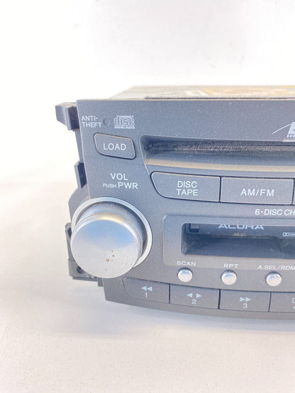 05 06 Acura TL Radio AM FM 6 Disc CD Changer DVD Cassette Player 39100-SEP-A010