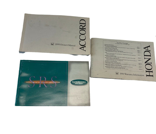 1999 99 Honda Accord Sedan Owner's Manual Book Set OEM