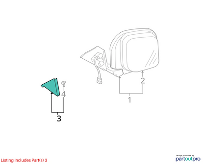 97-04 MONTERO SPORT FR LEFT DRIVER INNER DOOR SIDE MIRROR CORNER COVER MR109273