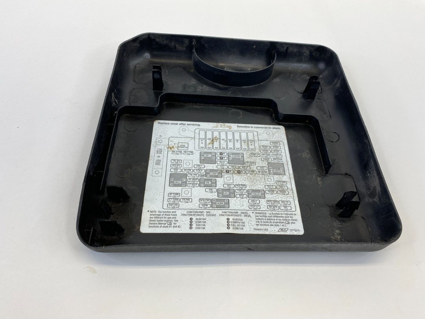 2000 GMC Yukon 5.3L 16V A/T Engine Fuse Relay Box Cover Cap Lid 15770210 OEM