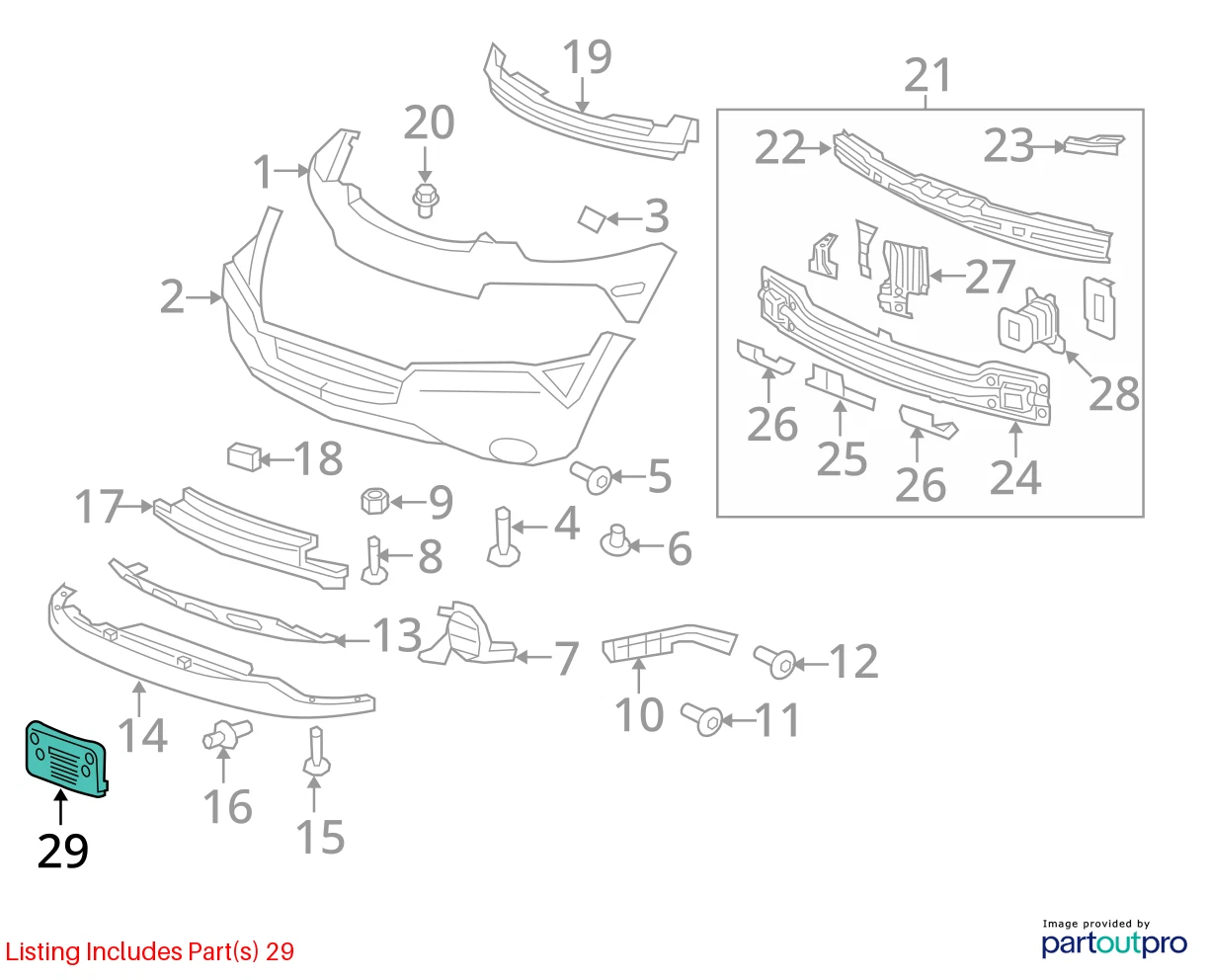 12-15 CHEVY CAPTIVA SPORT 08-10 SATURN VUE FRONT LICENSE PLATE BRACKET 96848586