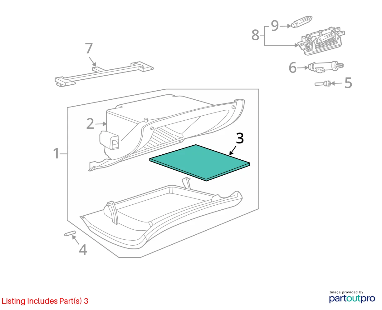 2003-2011 SAAB 9-3 93 GLOVE BOX STORAGE LINER INSERT RUBBER MAT 12793319 OEM