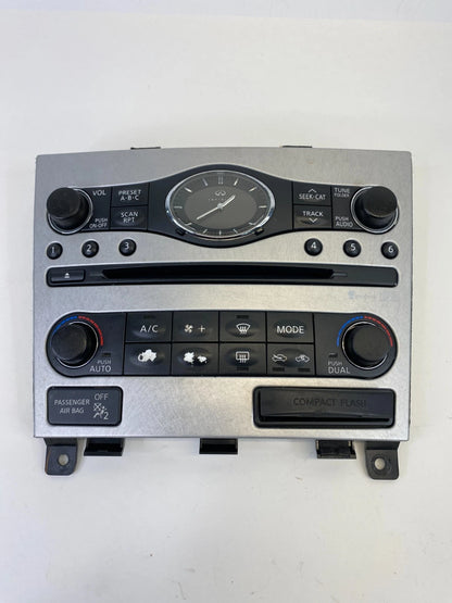 08-13 INFINITI G37 RADIO CD AC CLIMATE CONTROL PANEL WITH CLOCK OEM 25391-JK64B