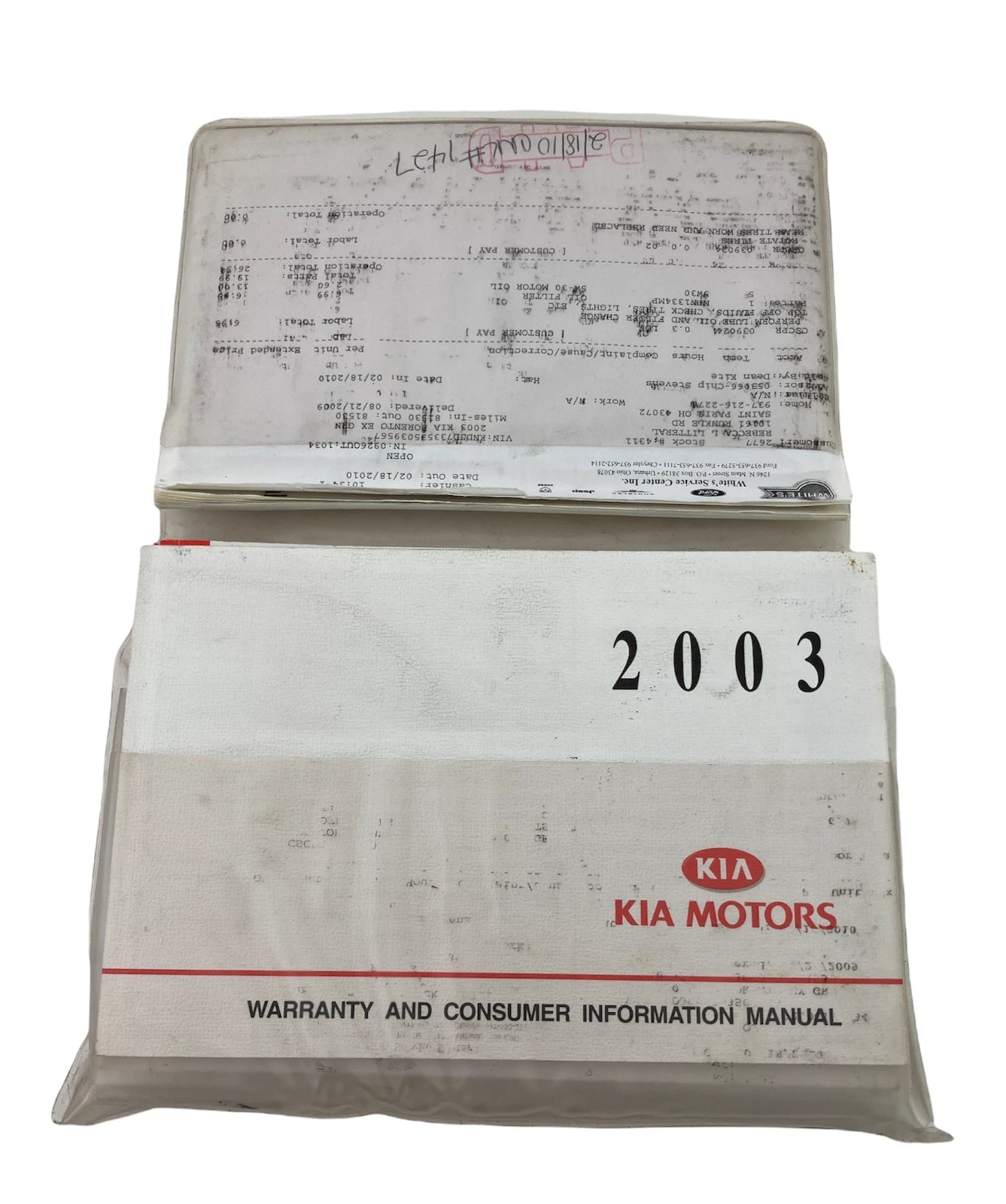 2003 03 KIA SORENTO WARRANTY INFORMATION OWNERS MANUAL OEM