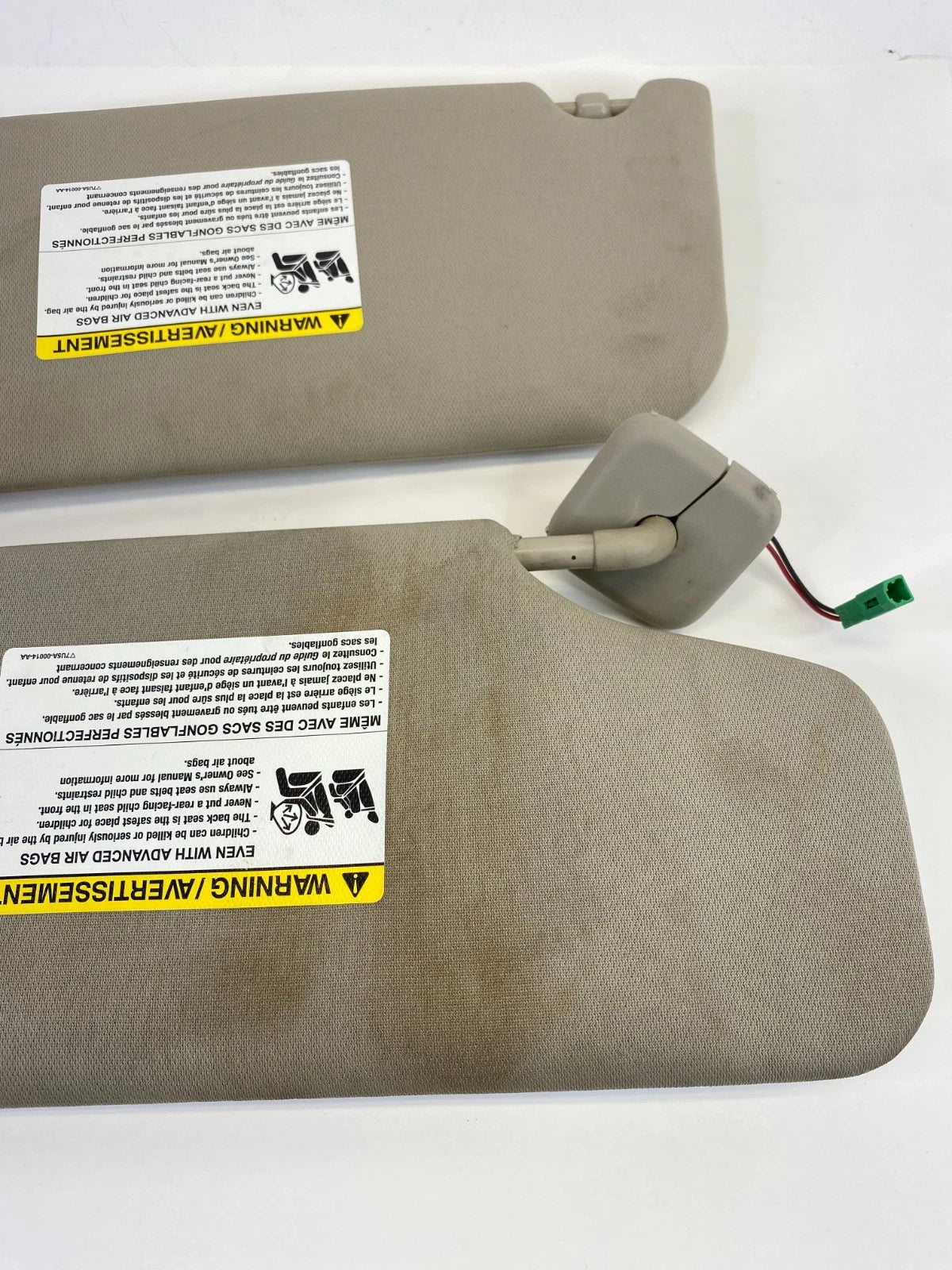 2010 2011 FORD TAURUS LEFT & RIGHT SIDE SUN VISOR SET PAIR W/ GARAGE OPENER OEM