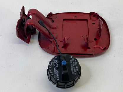 2007-2013 MITSUBISHI OUTLANDER FUEL FILLER DOOR GAS CAP COVER SET ORIENT RED OEM