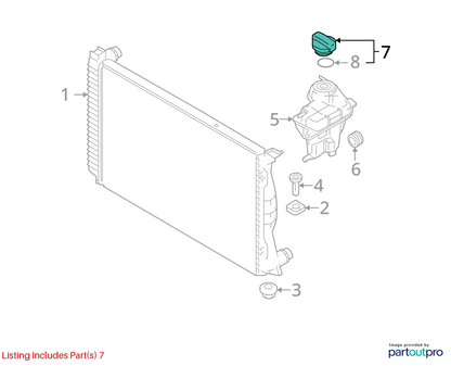 2000-2012 AUDI A6 QUATTRO ENGINE RADIATOR COOLANT EXPANSION FLUID TANK CAP LID
