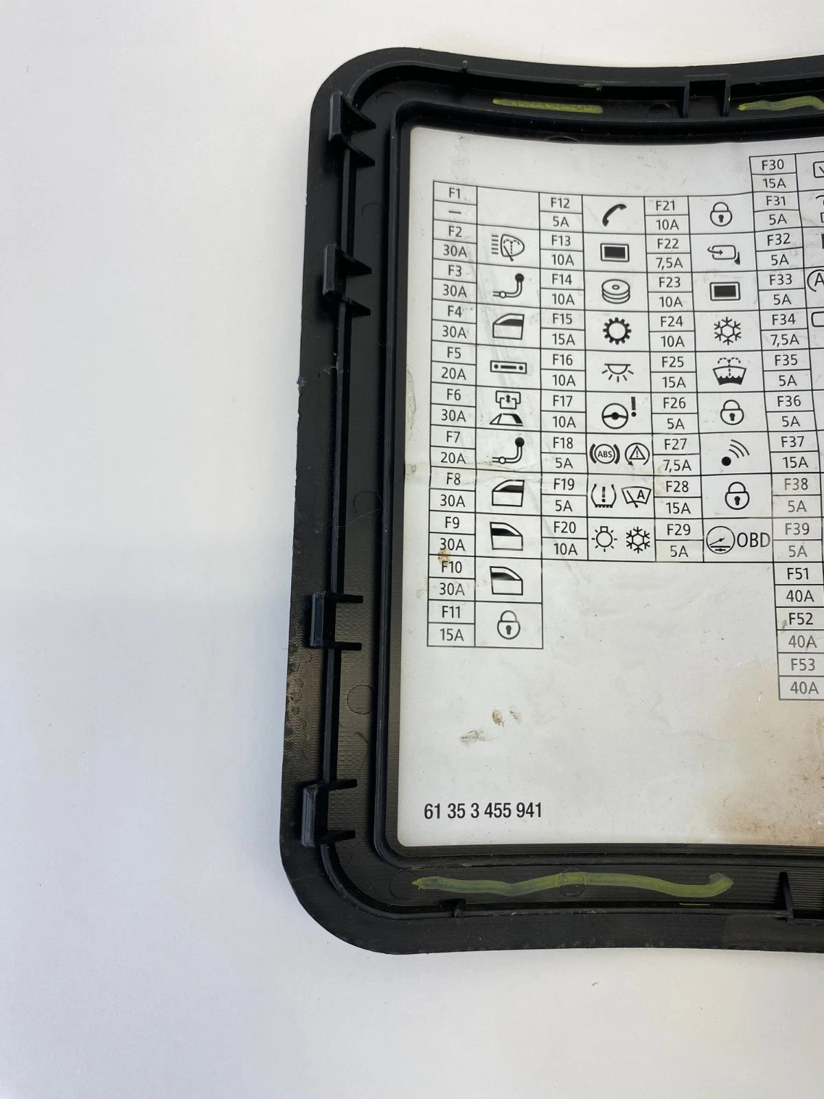 07-13 MINI COOPER INTERIOR GLOVE BOX FUSE PANEL ACCESS COVER LID 61353455941 OEM