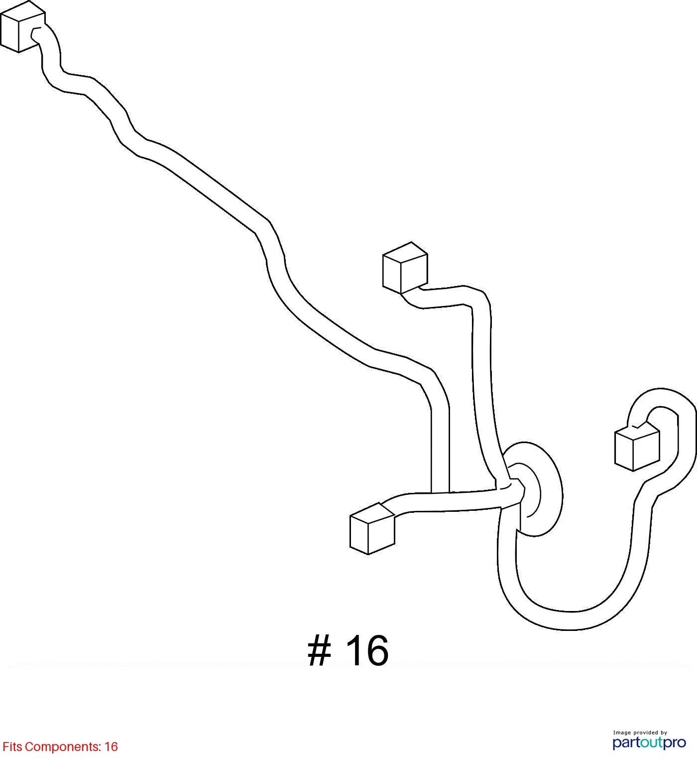 2015-2017 BUICK REGAL REAR RIGHT SIDE DOOR WIRE HARNESS WIRING 13462892 OEM