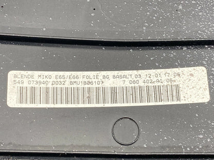 02 03 04 05 BMW 745I 745LI REAR CONSOLE UPPER COLUMN SURROUND TRIM PANEL OEM