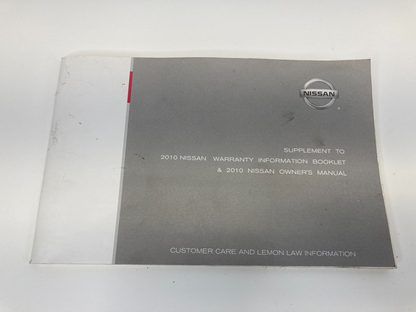 2010 10 Nissan Rogue Owners Manual Information Warranty Guide Book Set OEM