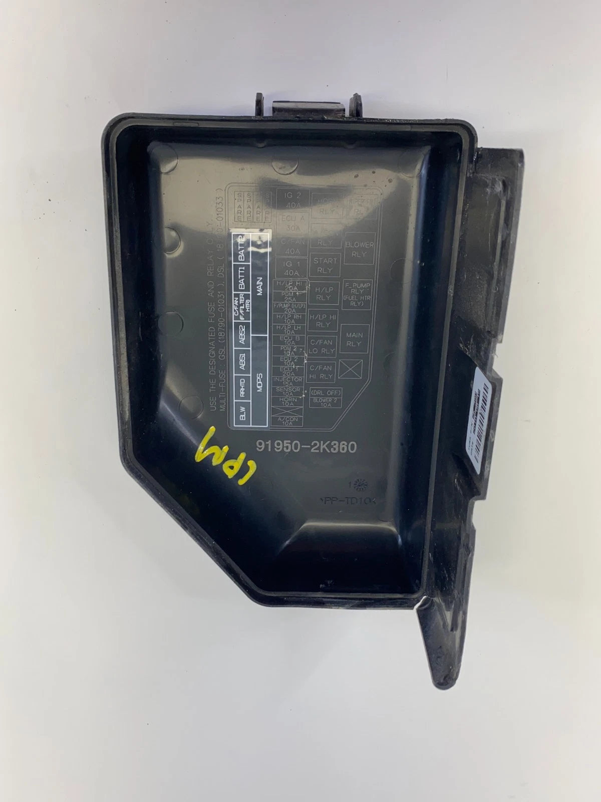 2010-2013 KIA SOUL 2.0L L4 A/T ENGINE COMPARTMENT FUSE BOX CAP COVER LID OEM