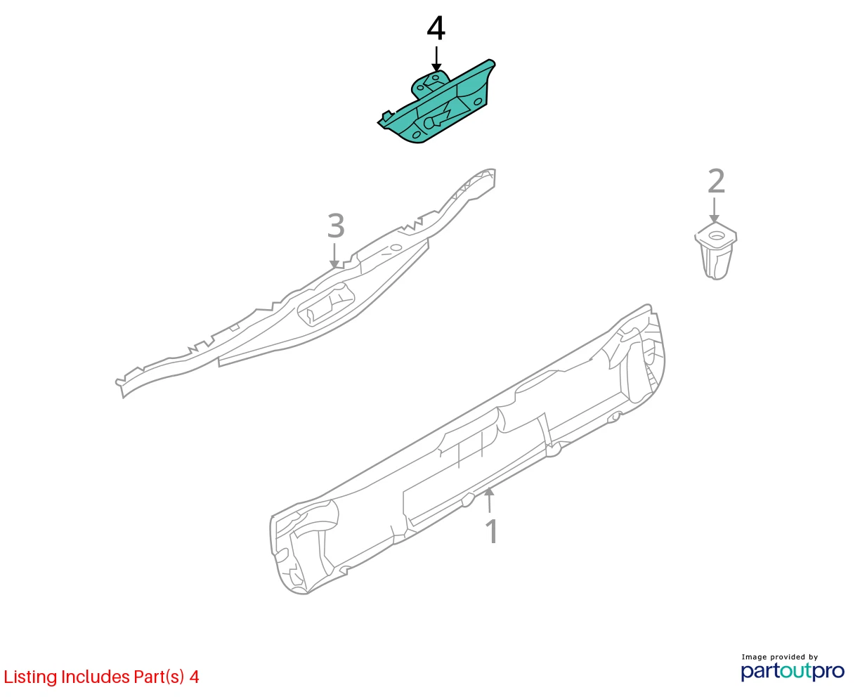 2007-2013 BMW X5 REAR TRUNK DECK LID LOCK LATCH COVER TRIM PANEL 51497177378 OEM