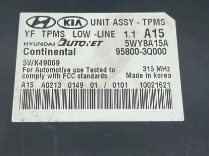 2011-2014 HYUNDAI SONATA TPMS TIRE PRESSURE MONITOR CONTROL MODULE 95800-3Q000