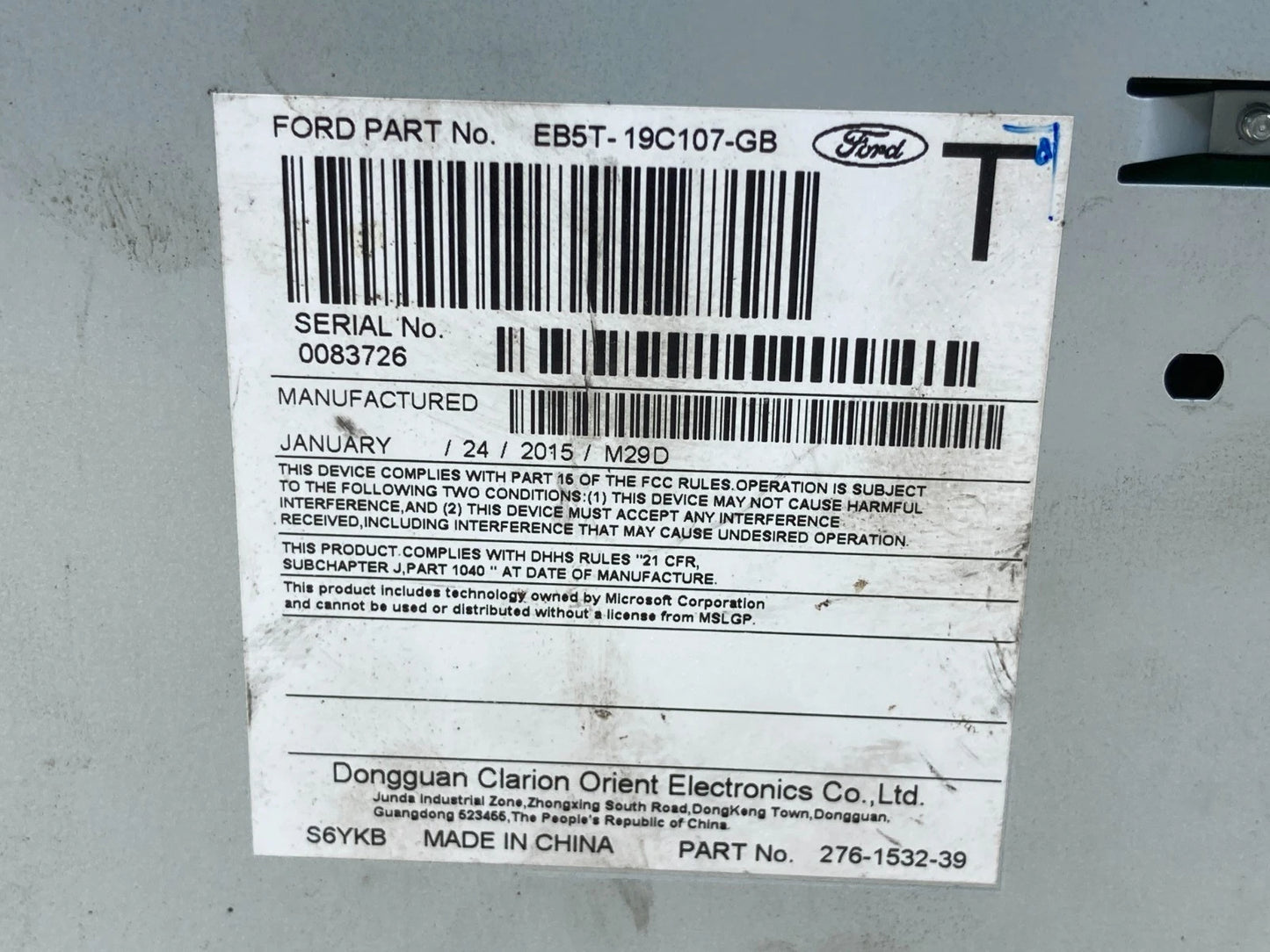 2015 FORD POLICE INTERCEPTOR UTILITY AM/FM RADIO CD PLAYER RECEIVER STEREO