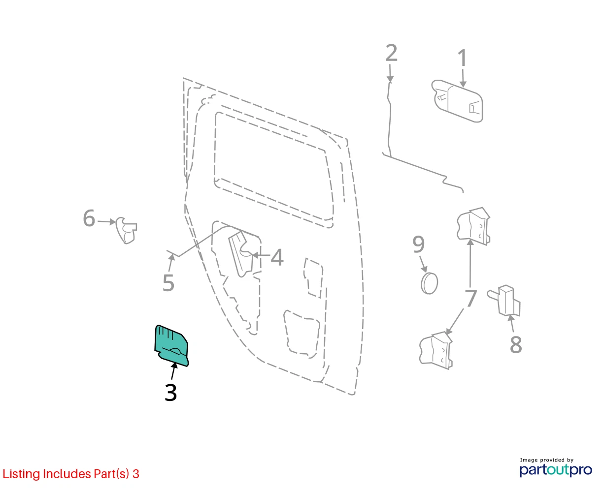 2003-2006 CHEVROLET AVALANCHE SUV 4DR RIGHT PASSENGER DOOR INNER HANDLE 15186043