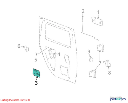 2003-2006 CHEVROLET AVALANCHE SUV 4DR RIGHT PASSENGER DOOR INNER HANDLE 15186043