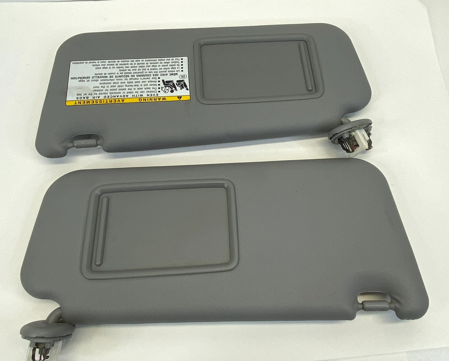 2006-2010 TOYOTA RAV4 GRAY LEFT & RIGHT SUN VISOR PAIR SET W/ VANITY MIRROR OEM