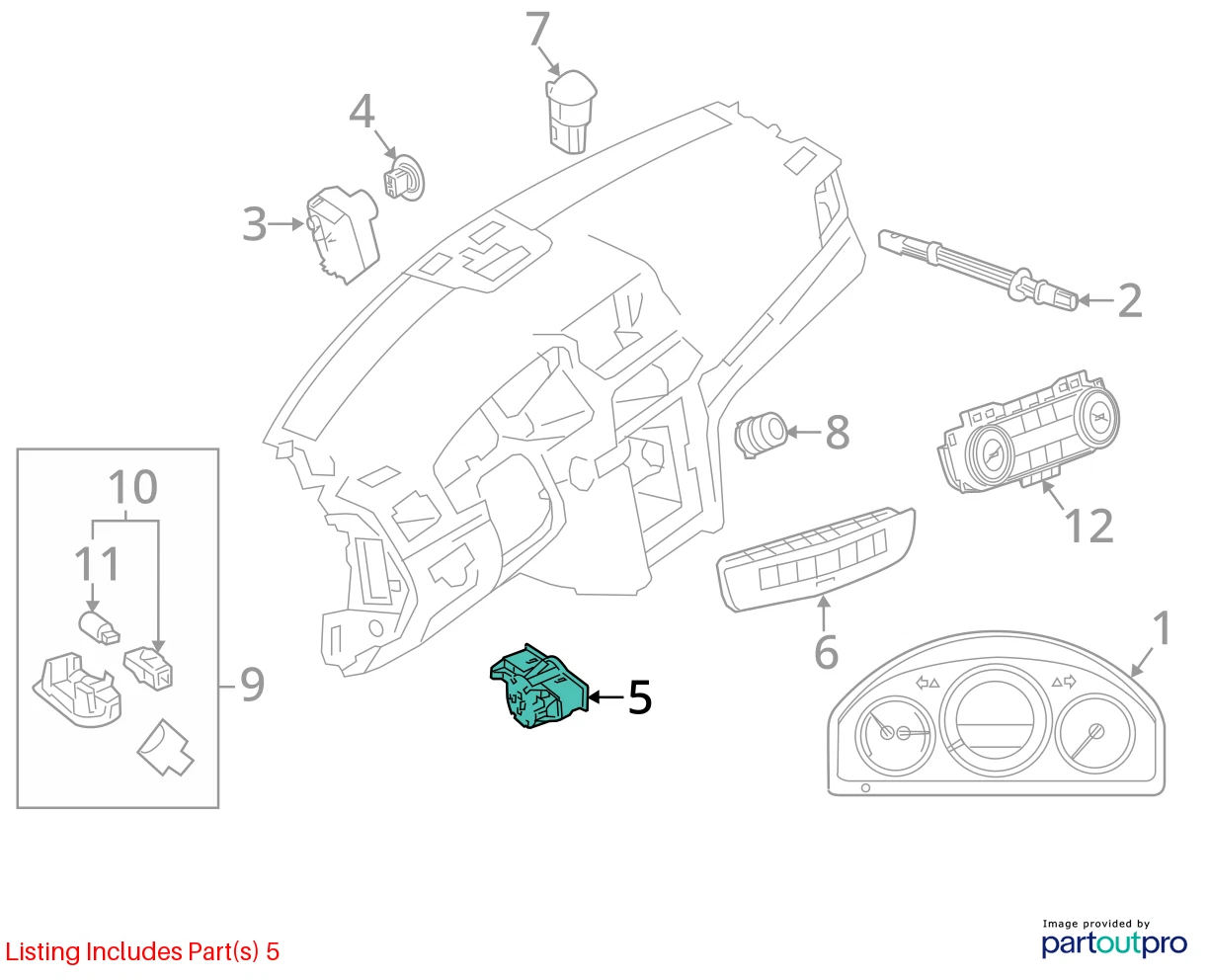 2010-2015 MERCEDES-BENZ GLK350 HEADLIGHT HEADLAMP CONTROL SWITCH A212-905-08-51
