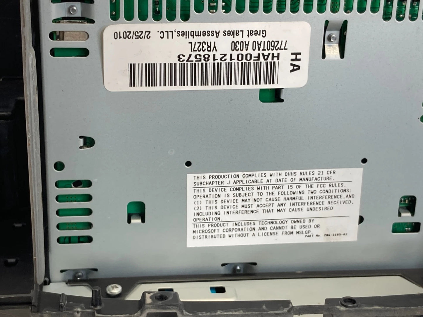 08-11 Honda Accord AM FM CD Player Radio Receiver W/ Air Vent 77260TA0A030 OEM