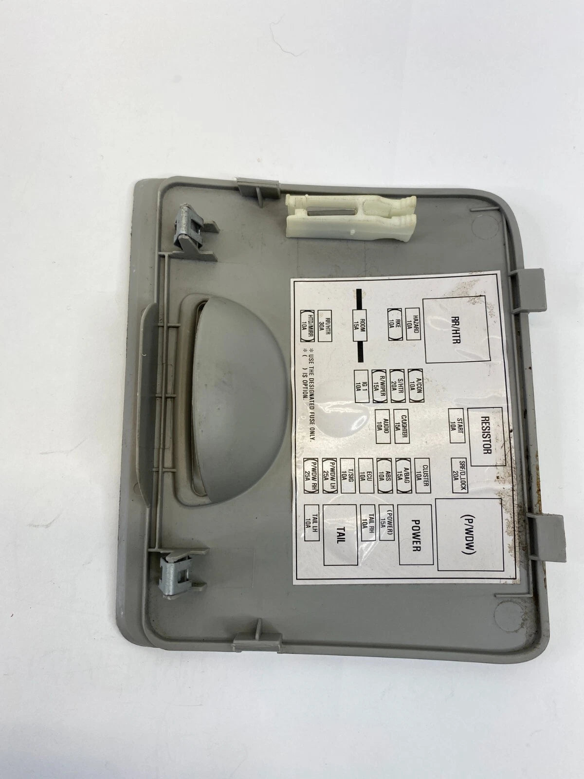 2004-2009 KIA SPECTRA DASH INSTRUMENT PANEL FUSE BOX ACCESS COVER DOOR LID PANEL
