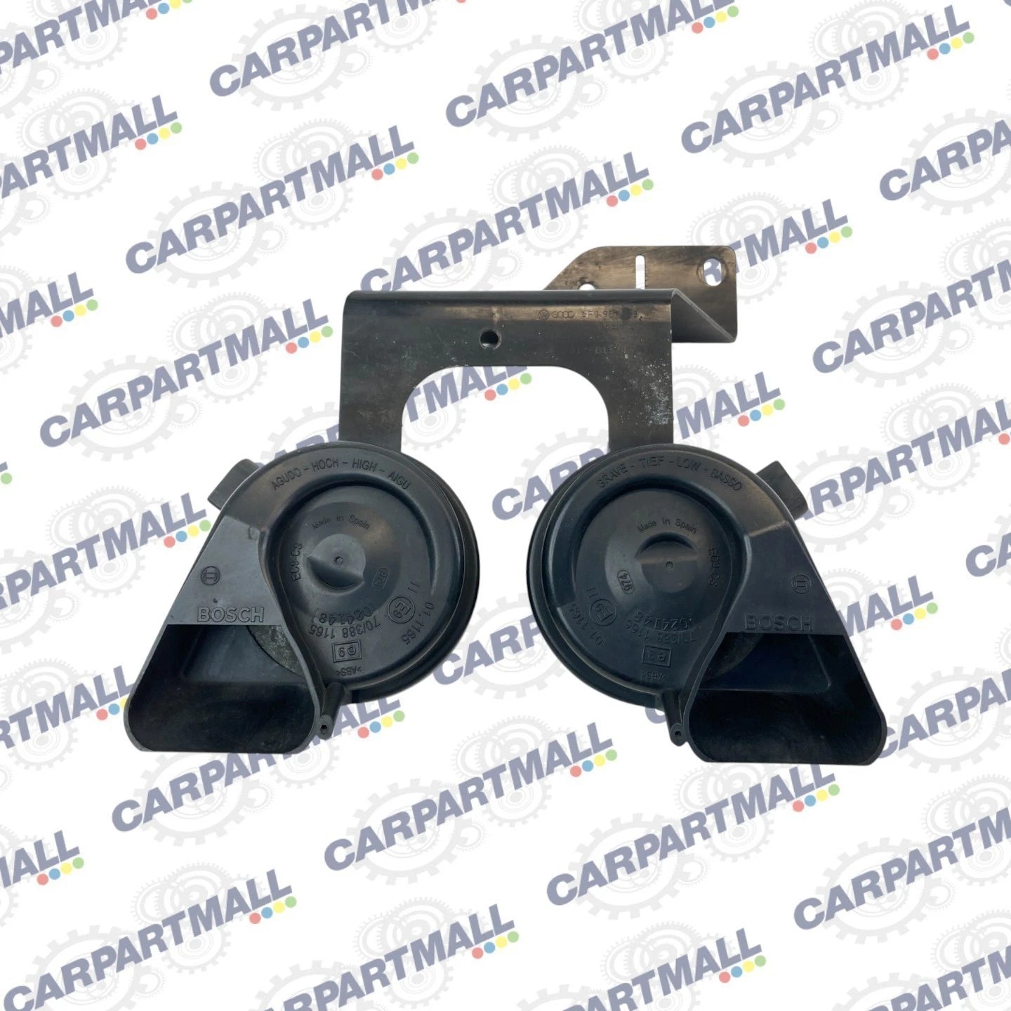 05-11 AUDI A6 QUATTRO HIGH & LOW TONE NOTE SIGNAL HORN W BRACKET E9024148 OEM