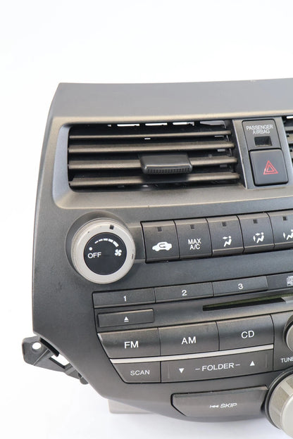 08-11 HONDA ACCORD AM/FM RADIO RECEIVER MP3 SINGLE CD W/ CLIMATE 39100TA0A01 OEM