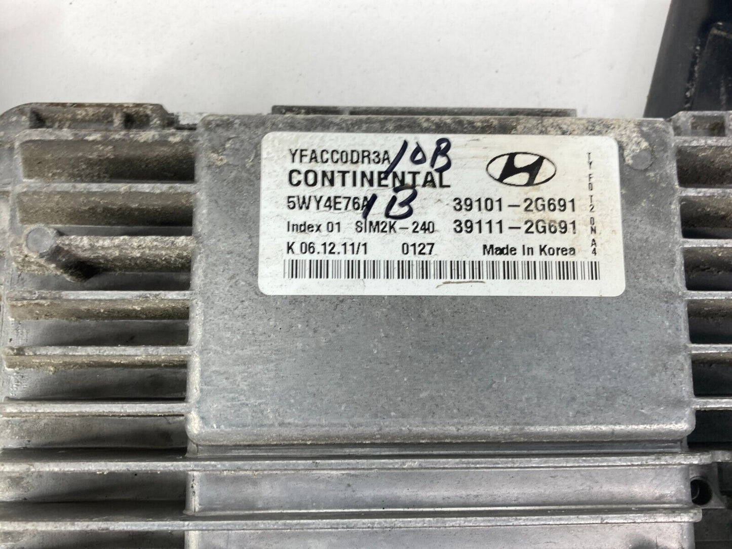 11 12 Hyundai Sonata 2.0 AT Engine Computer Control Module ECM ECU 39111-2G691