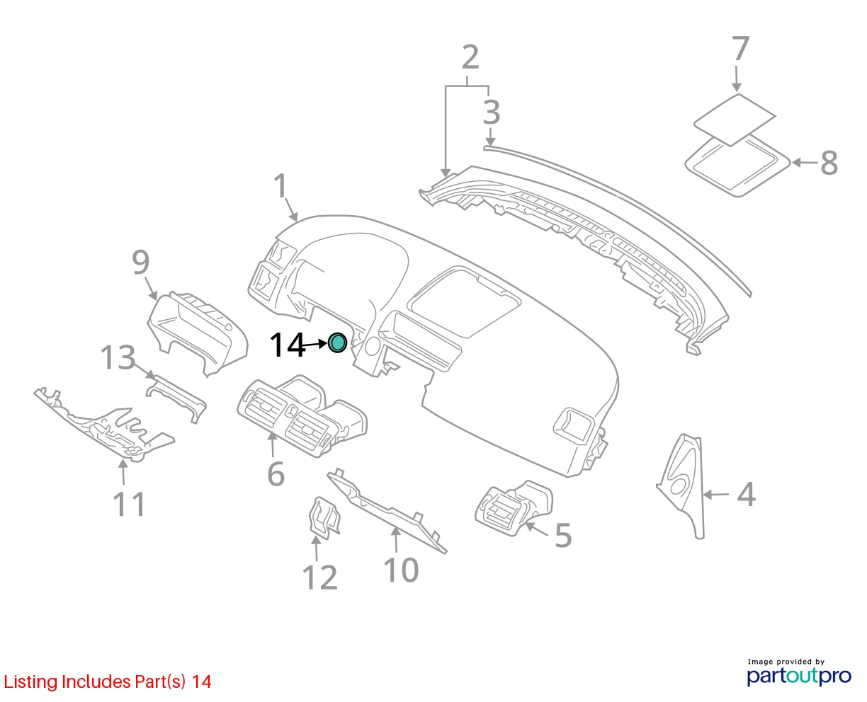 2004-2011 VOLVO S40 V50 C30 C70 ENGINE START IGNITION SWITCH CYLINDER RING BEZEL