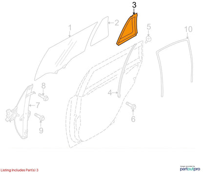 10-14 SUBARU LEGACY RR RIGHT PASSENGER QUARTER VENT WINDOW GLASS 62284-AJ00B OEM