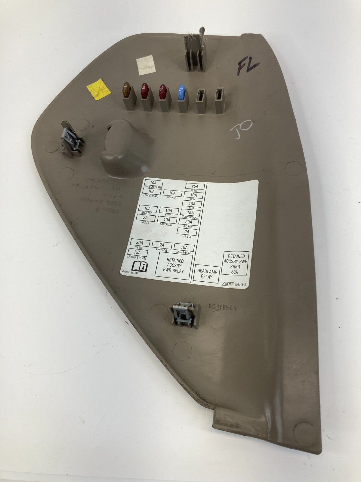 2000-2005 Chevrolet Monte Carlo Dash Left Side Fuse Box Cover Trim Cap 10311549