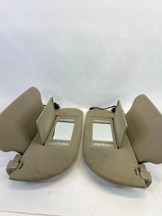 2003 2004 LINCOLN TOWN CAR SUNVISOR ILLUMINATED SET PAIR LEFT & RIGHT BEIGE OEM