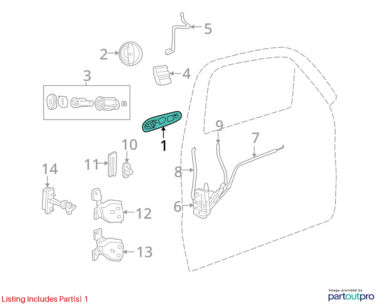 02-07 JEEP LIBERTY FRONT RIGHT PASSENGER SIDE EXTERIOR DOOR HANDLE 55360332AF