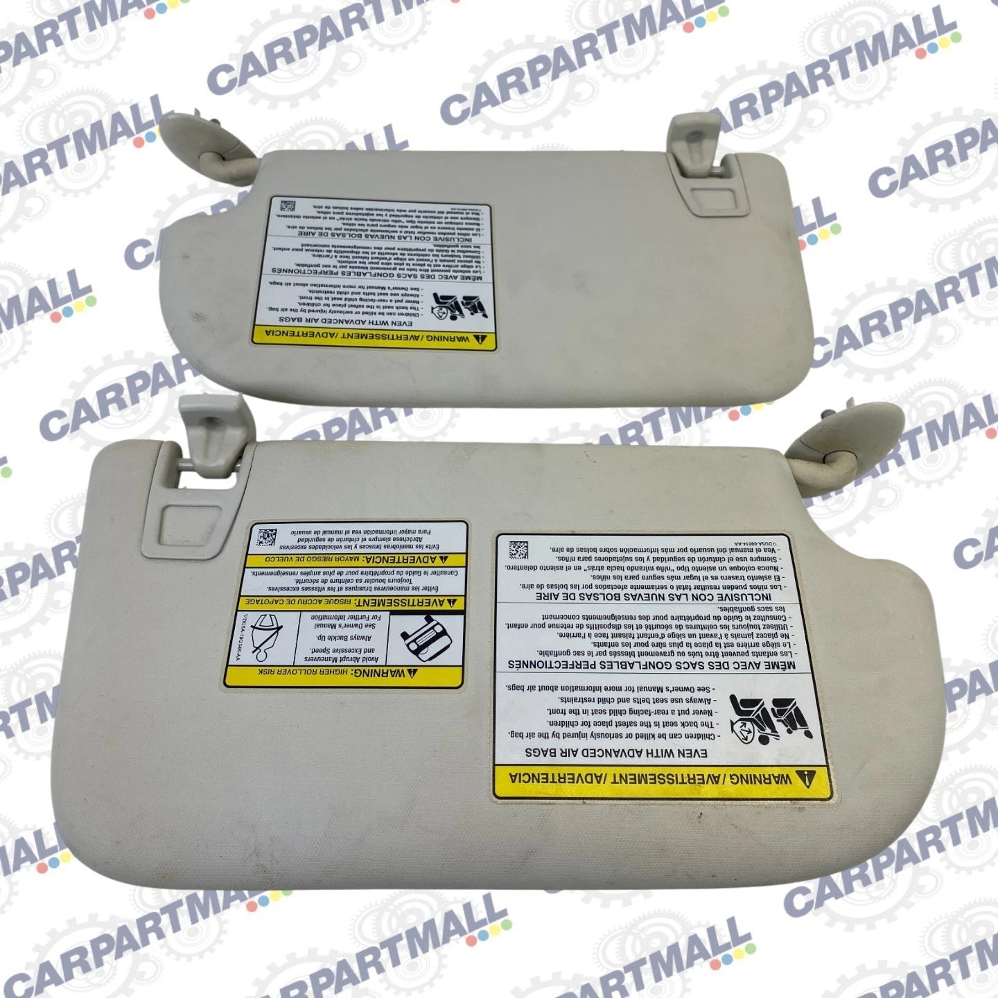 2013-2019 FORD ESCAPE FRONT LEFT & RIGHT SUNVISOR SUN VISOR PAIR W/ MIRROR OEM