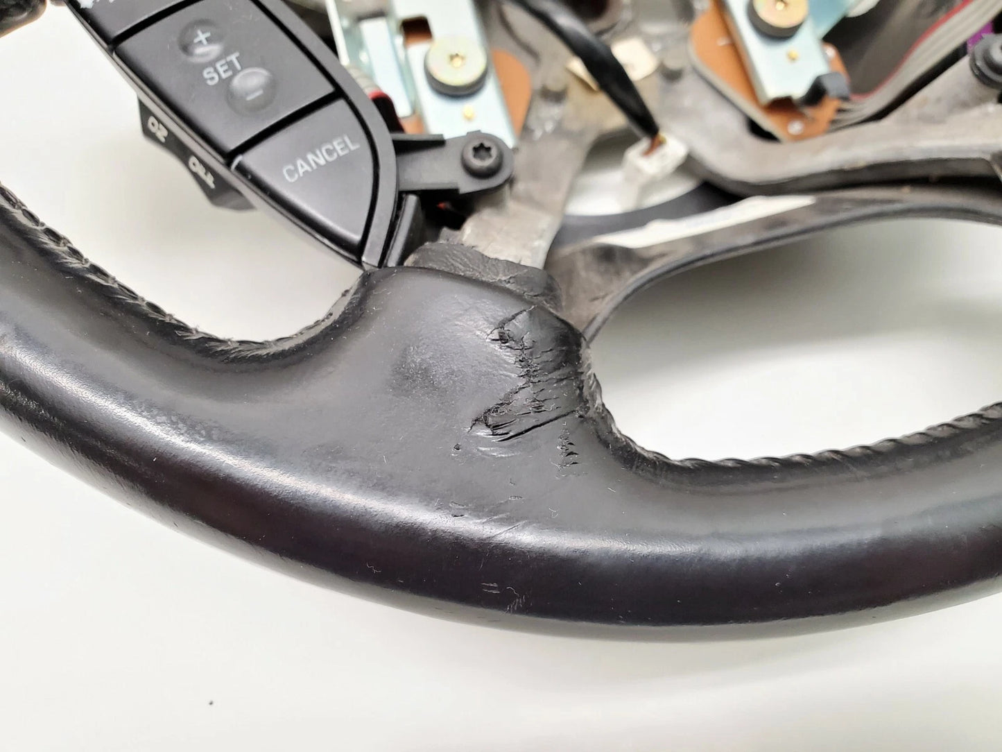 2003-2006 LINCOLN LS STEERING WHEEL LEATHER WOOD GRAIN W/ RADIO CONTROLS OEM