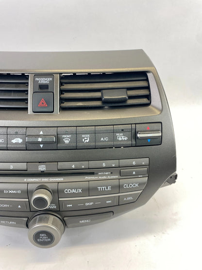 2008-2012 HONDA ACCORD AM/FM RADIO RECEIVER MP3 DISC PLAYER W/ CLIMATE CONTROL