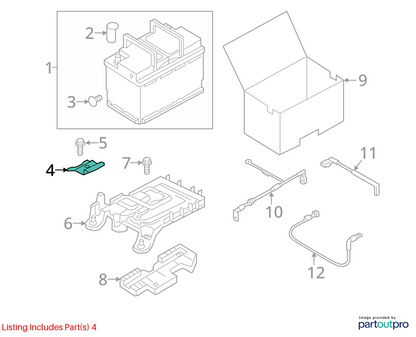 2009-2017 VOLKSWAGEN TIGUAN BATTERY HOLDER HOLD DOWN BOLT CLAMP BRACKET SUPPORT