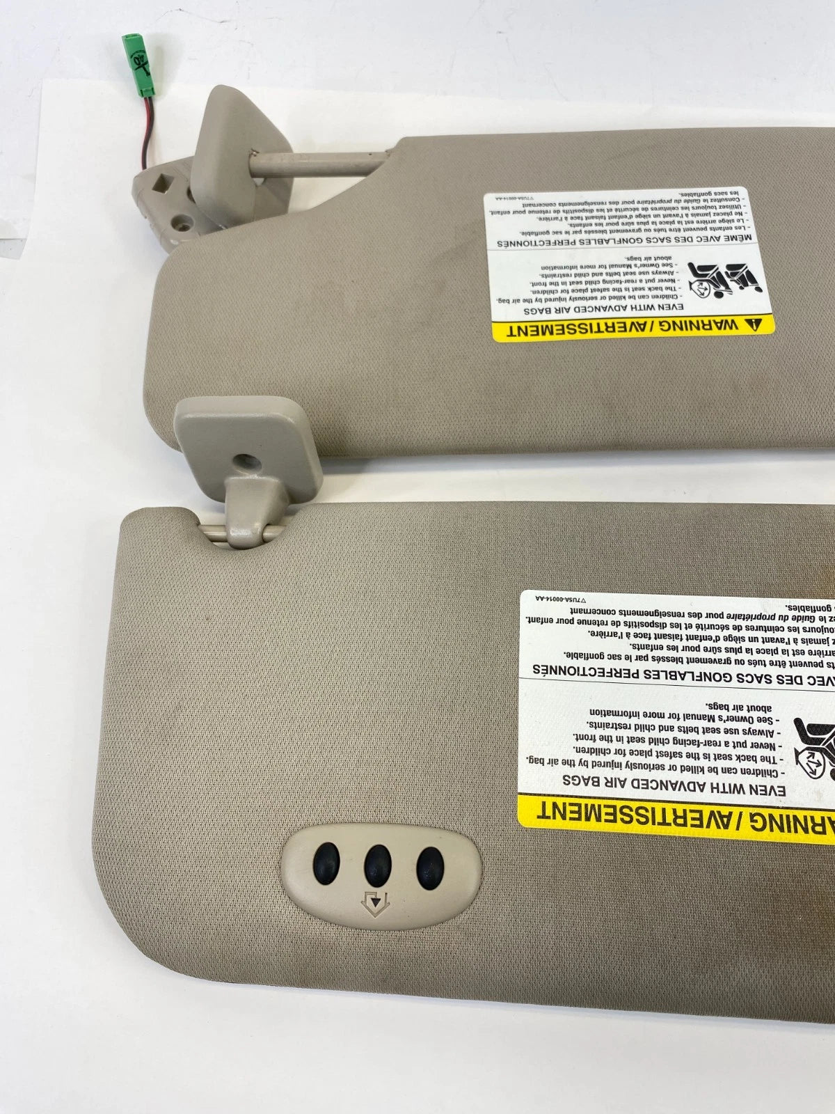 2010 2011 FORD TAURUS LEFT & RIGHT SIDE SUN VISOR SET PAIR W/ GARAGE OPENER OEM