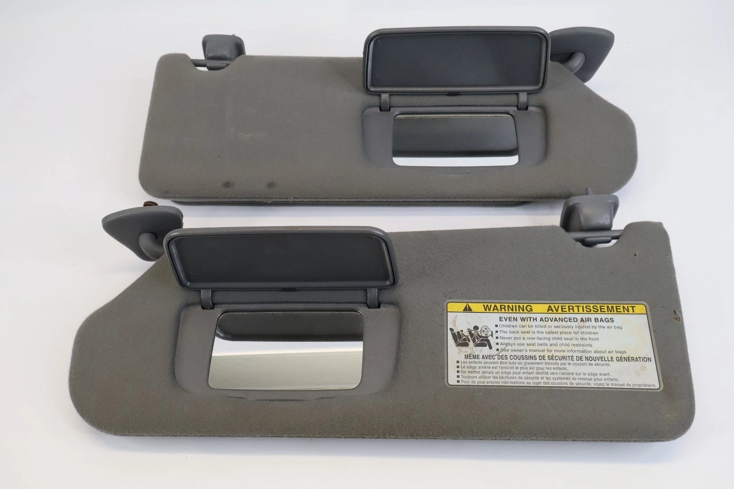 2004-2006 TOYOTA TUNDRA DOUBLE CAB SUN VISOR SET LEFT RIGHT DUAL PANEL GRAY OEM