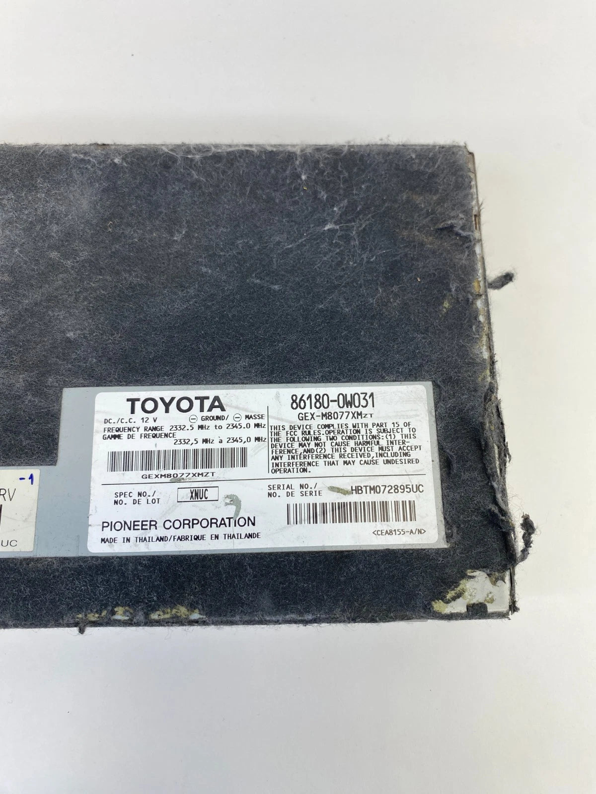 07-09 LEXUS GS350 AUDIO EQUIPMENT SATELLITE RADIO RECEIVER MODULE 86180-0W031