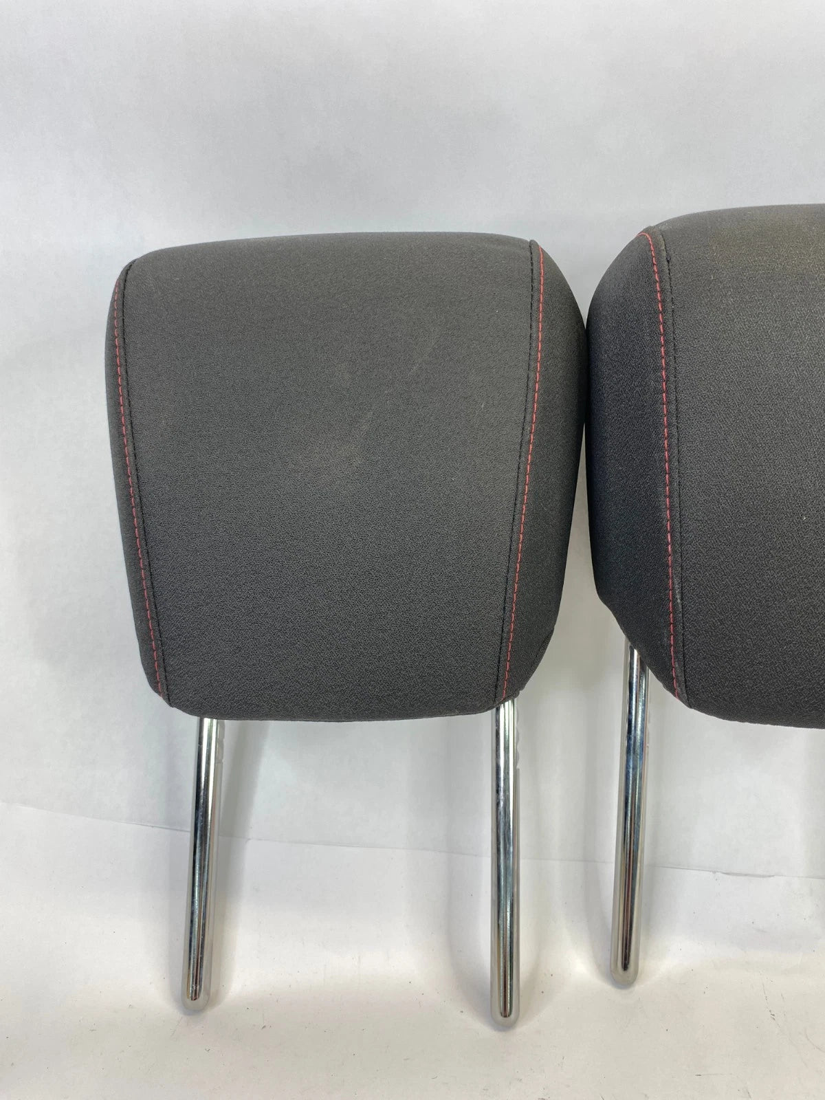 2010-2017 CHEVROLET EQUINOX PAIR CLOTH SEAT HEADRESTS RED STITCH FR OEM FACTORY