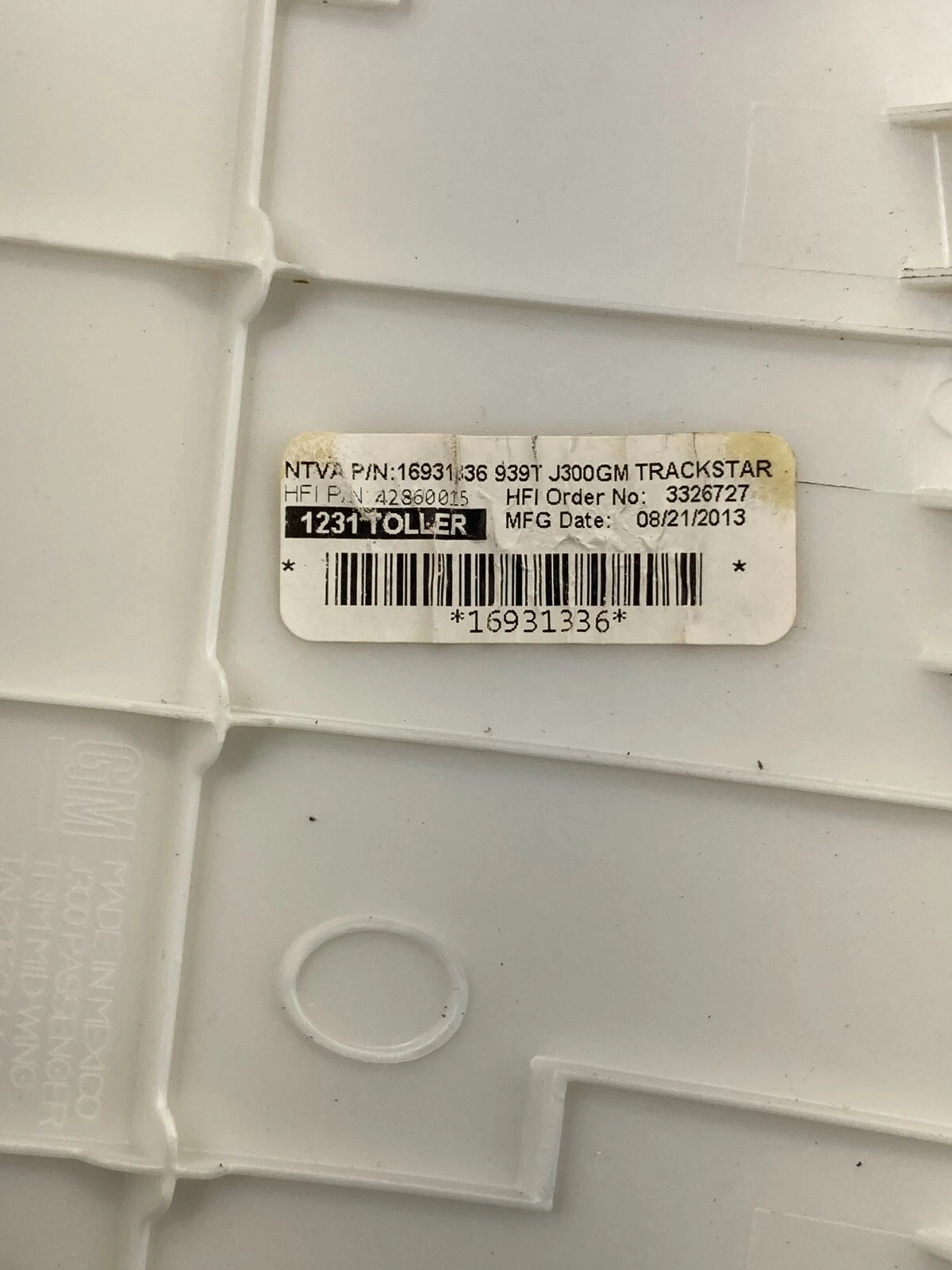 2013-2016 CHEVROLET CRUZE DASH RIGHT PASSENGER SIDE UPPER COVER TRIM 16931336