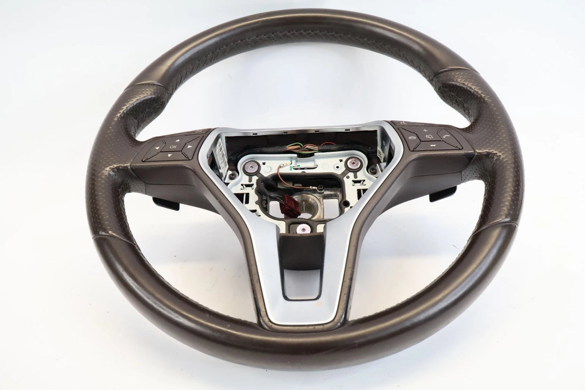 2014-2016 MERCEDES E350 W212 LEATHER STEERING WHEEL PADDLE SHIFTERS BLACK OEM