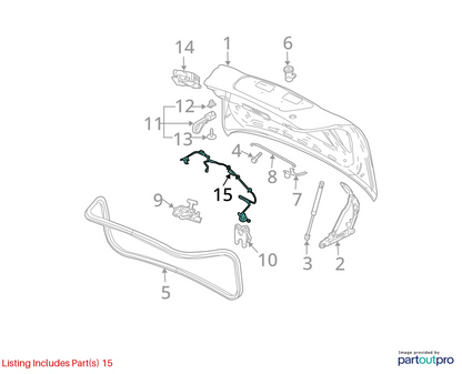 04-08 PONTIAC GRAND PRIX TRUNK LID WIRING HARNESS REAR WIRE LOOM OEM 15221167