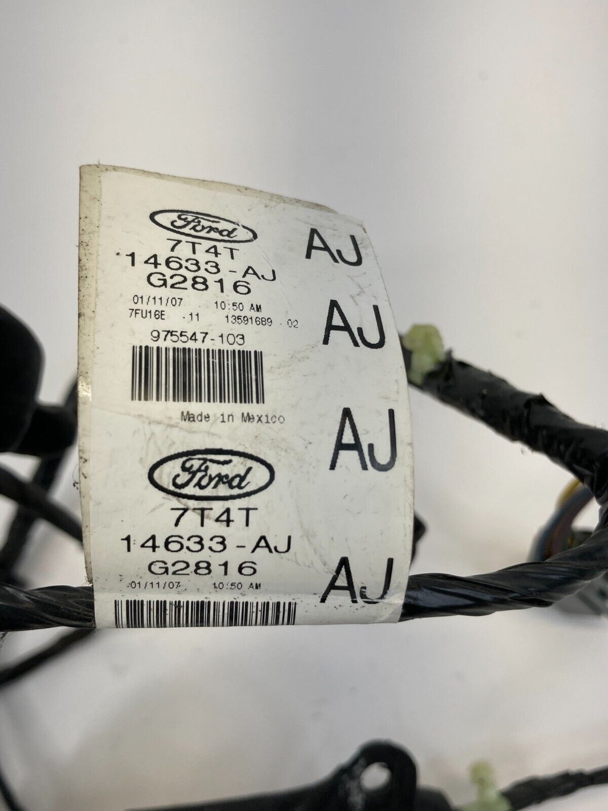 2007 2008 2009 2010 Ford Edge Rear Left Side Door Wiring Harness 7T4T-14633-AJ