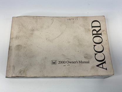 2000 Honda Accord Sedan Owners Manual Guide Information OEM