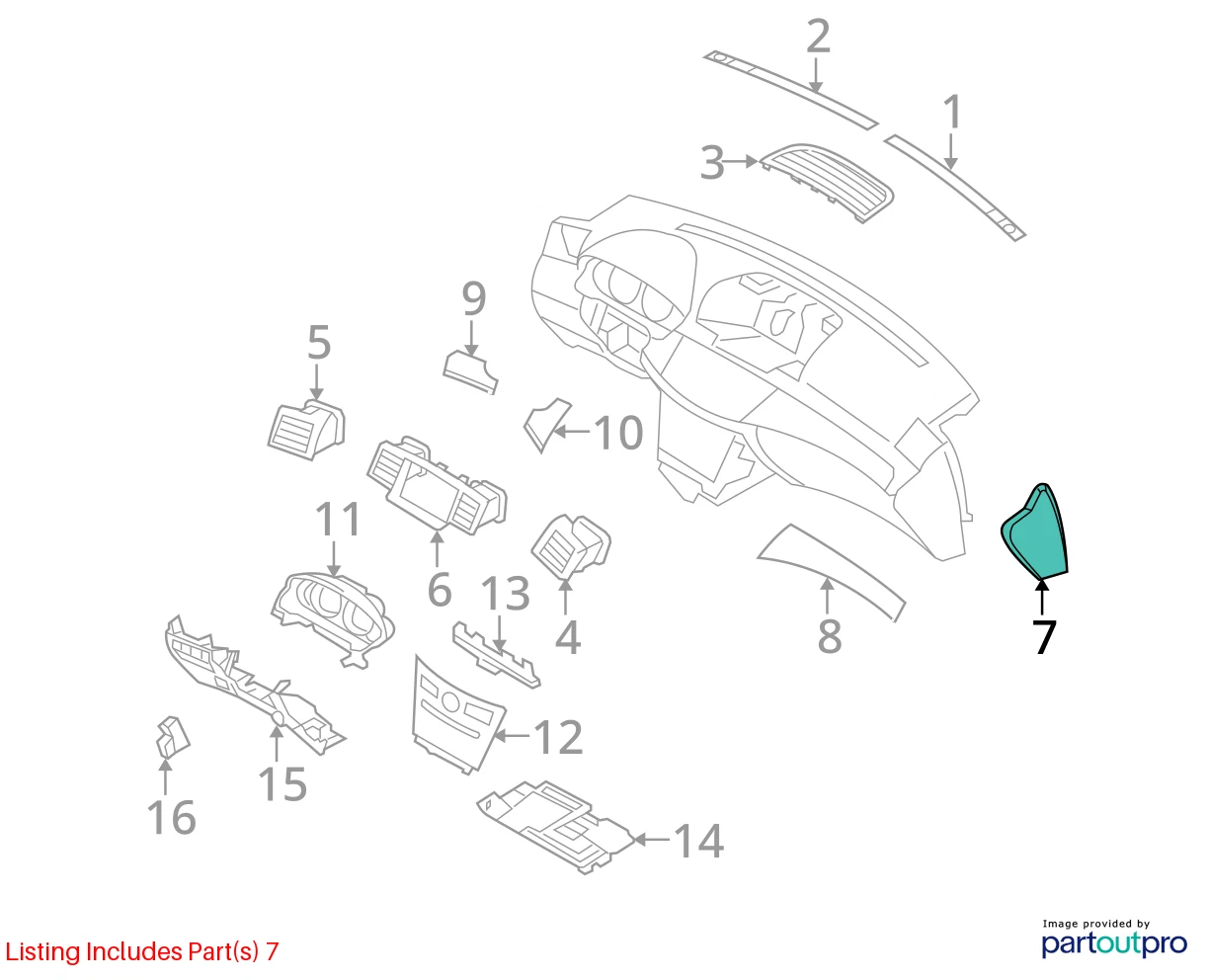 2006-2010 INFINITI M35 M45 DASH LEFT DRIVER SIDE END COVER TRIM 68421-EH100 OEM